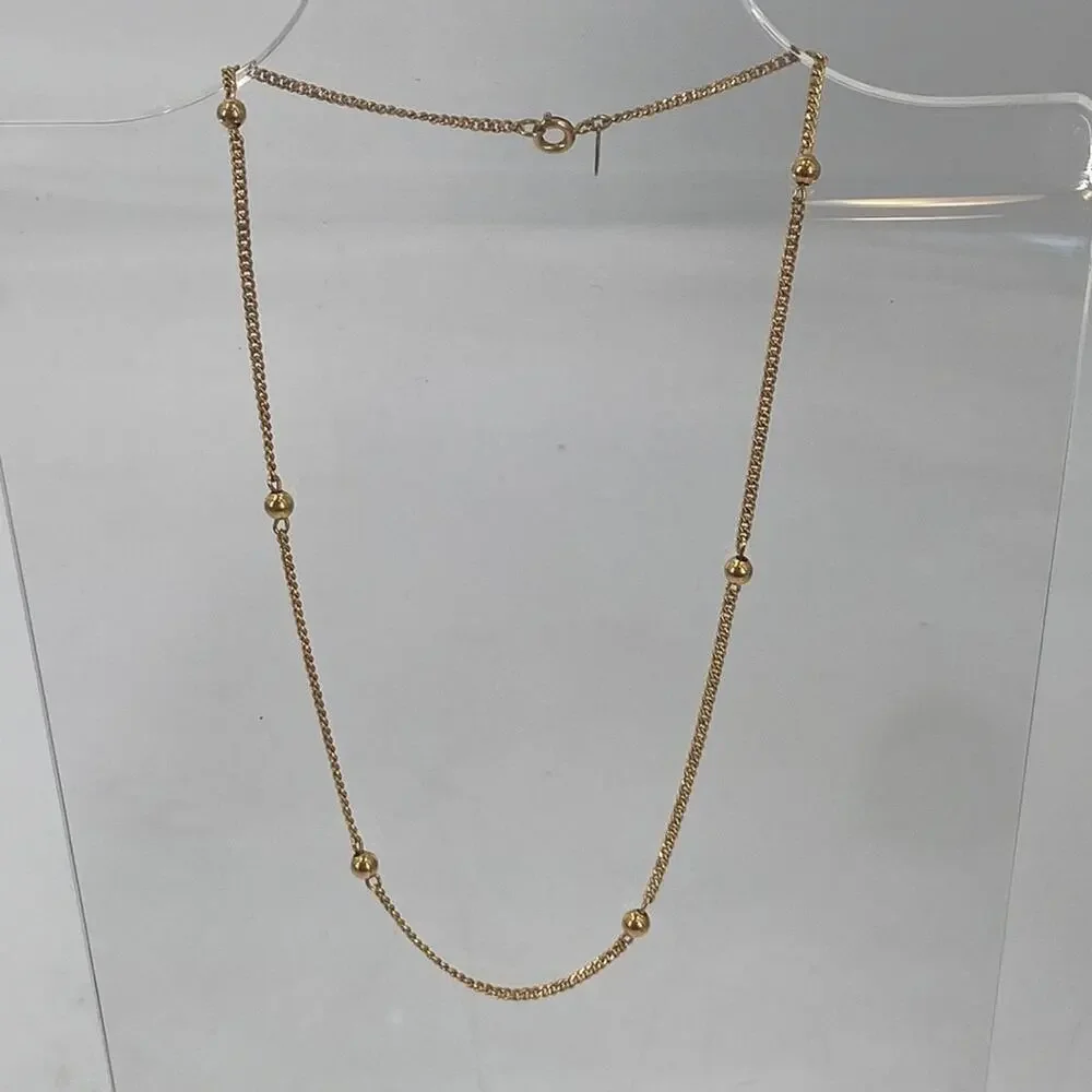 Monet gold tone beaded chain choker 14 inch necklace